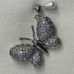 S925 Gorgeous Butterfly AAA CZ Sterling Silver Pendant